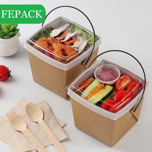 FEPACK DOUBLE LAYERS KRAFT PAPER FOOD BOX WITH TRAY AND LID