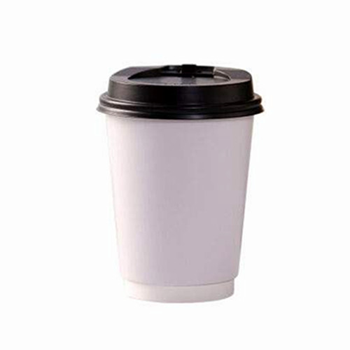 8OZ DOUBLE WALL COFFEE PAPER CUP WITH BLACK LID
