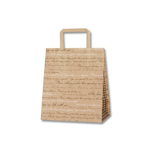 NATURAL KRAFT PAPER BAGS WITH TAPE HANDLE 30*30*18CM